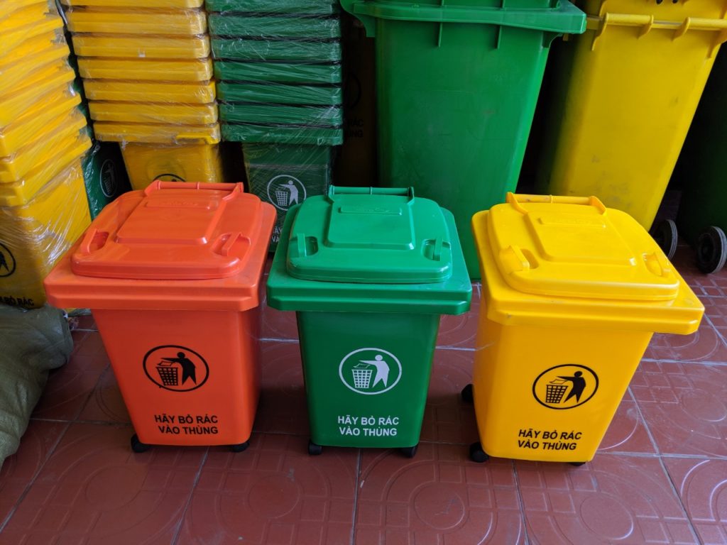 các quy định màu sắc cho thùng rác khi sử dụng