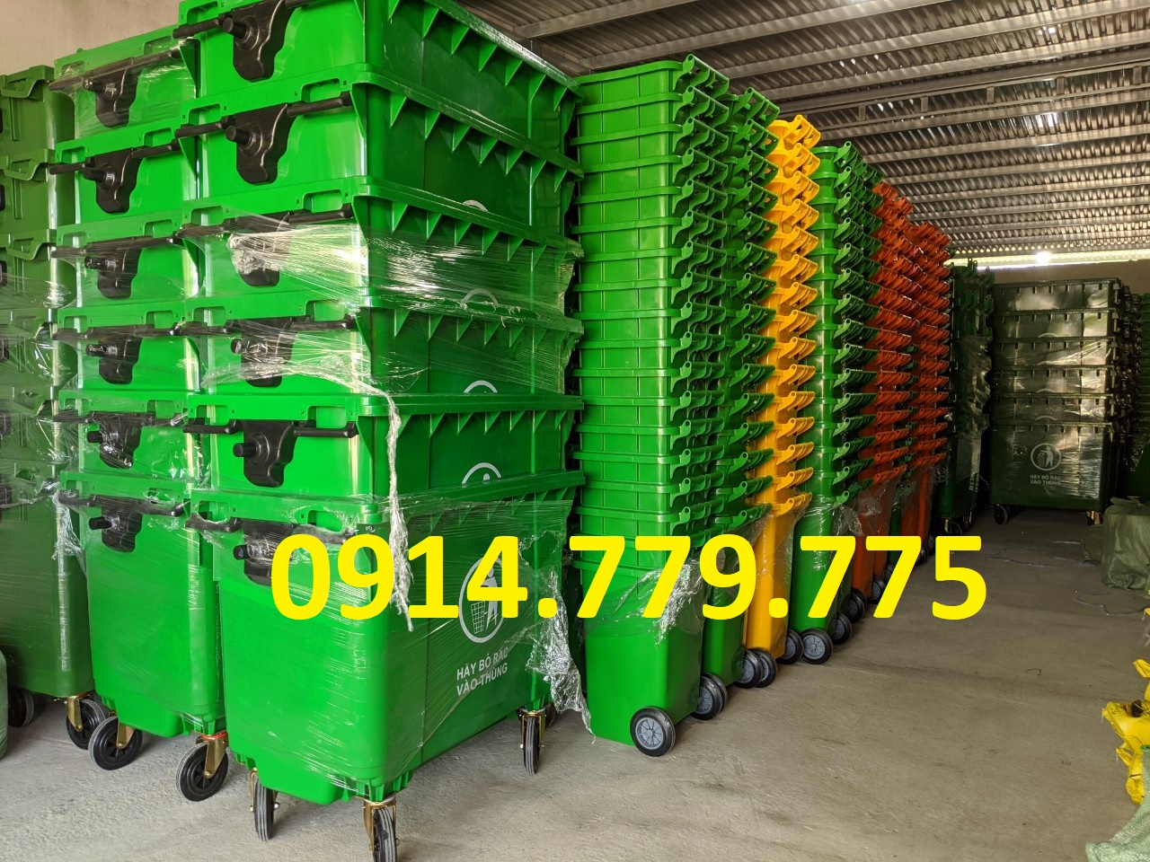 Kho thùng rác 660 lít có bánh xe của Gia Huy