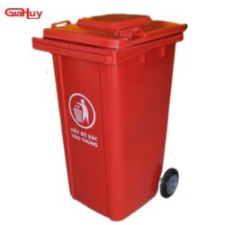 thùng rác 240 lít đỏ tại đà nẵng- Gia Huy